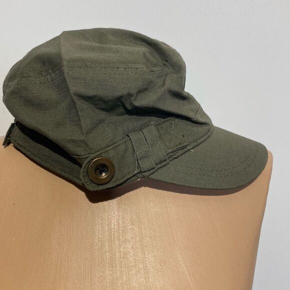 Bio-World Merchandising Men's Olive Green Side Button Tab Cadet Hat One Size - Picture 2 of 11